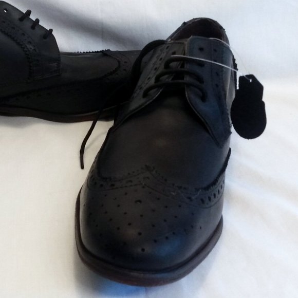 Men's Twisted Genius Real Leather Black Dress Shoes-Size 11-NWT - Picture 2 of 14